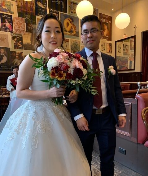wedding of asian couple